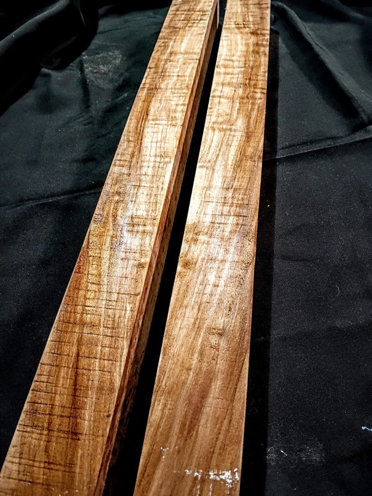 22" x 1 7/8" x 1 7/8" Light Spalted Curly Maple Turning Blank – Solid Cue / Tool