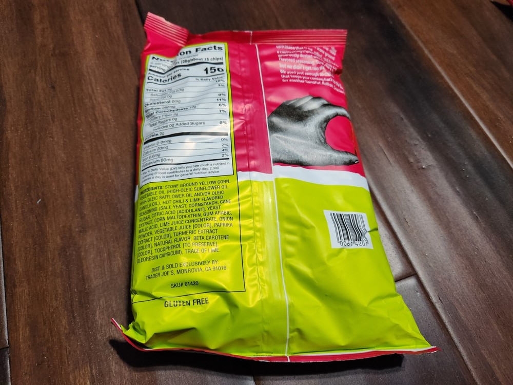 TJ Rolled Corn Tortilla Chips Chili & Lime Flavored 9oz