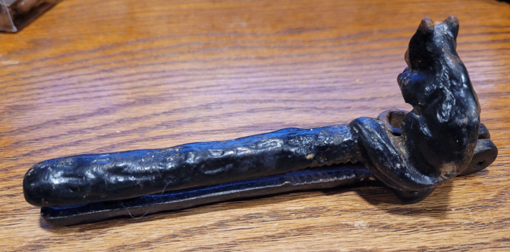 Vintage Hand Held Cast Metal Squirrel Nutcracker