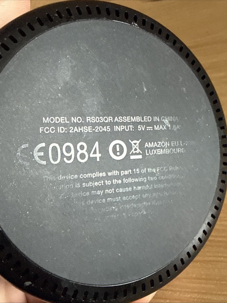 Amazon Echo Dot 2nd Generation Smart Speaker - Black (RS03QR) Untested