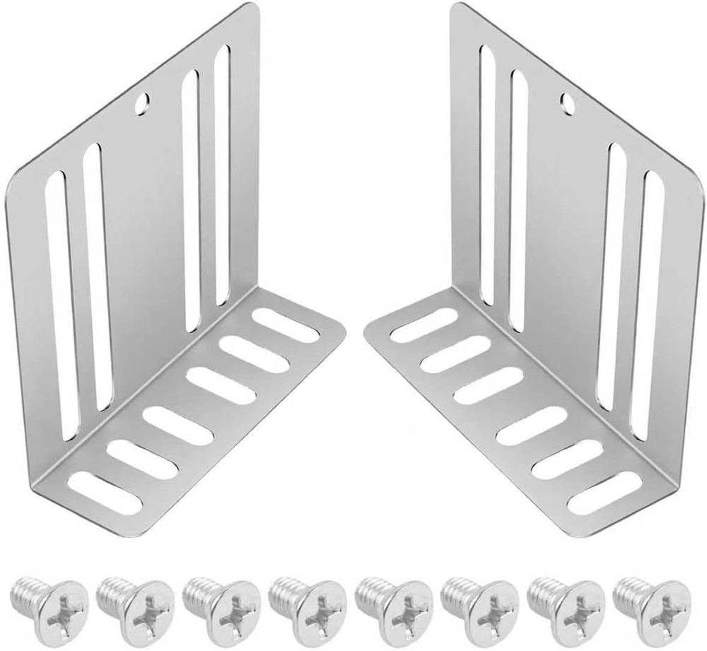2PCS Car Double DIN Install Kit – Adjustable Brackets with 8 Screws for Security