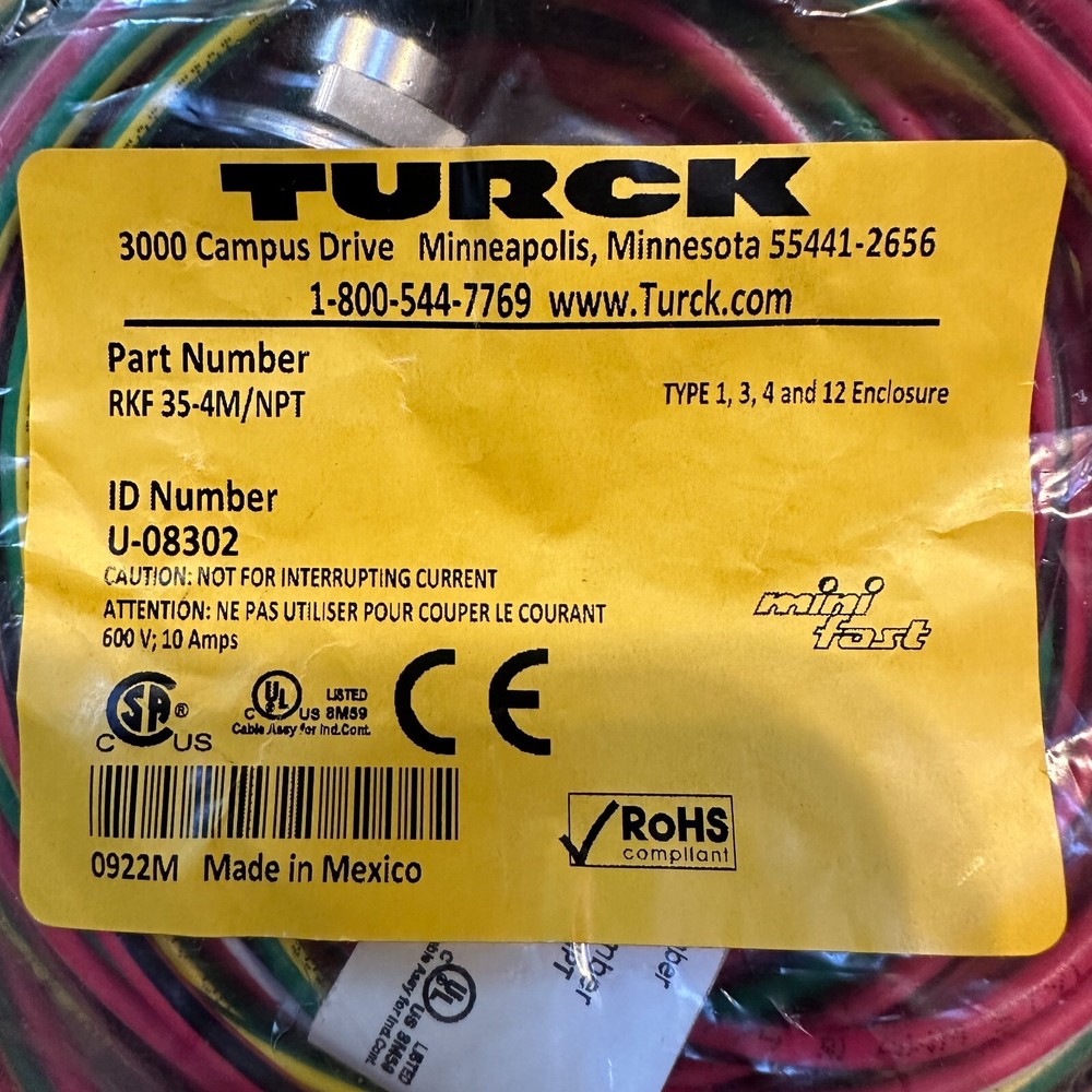 Turck - RKF 35-4M/NPT Actuator and Sensor Receptacle Front Mount