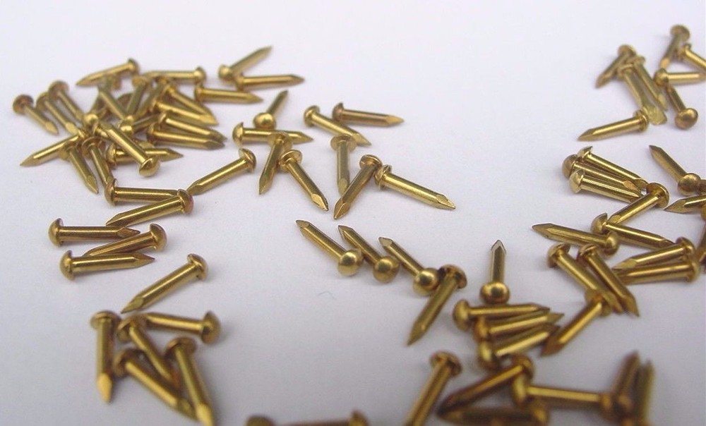 100 Solid Brass Escutcheon Pin Size #18 x 1/4"