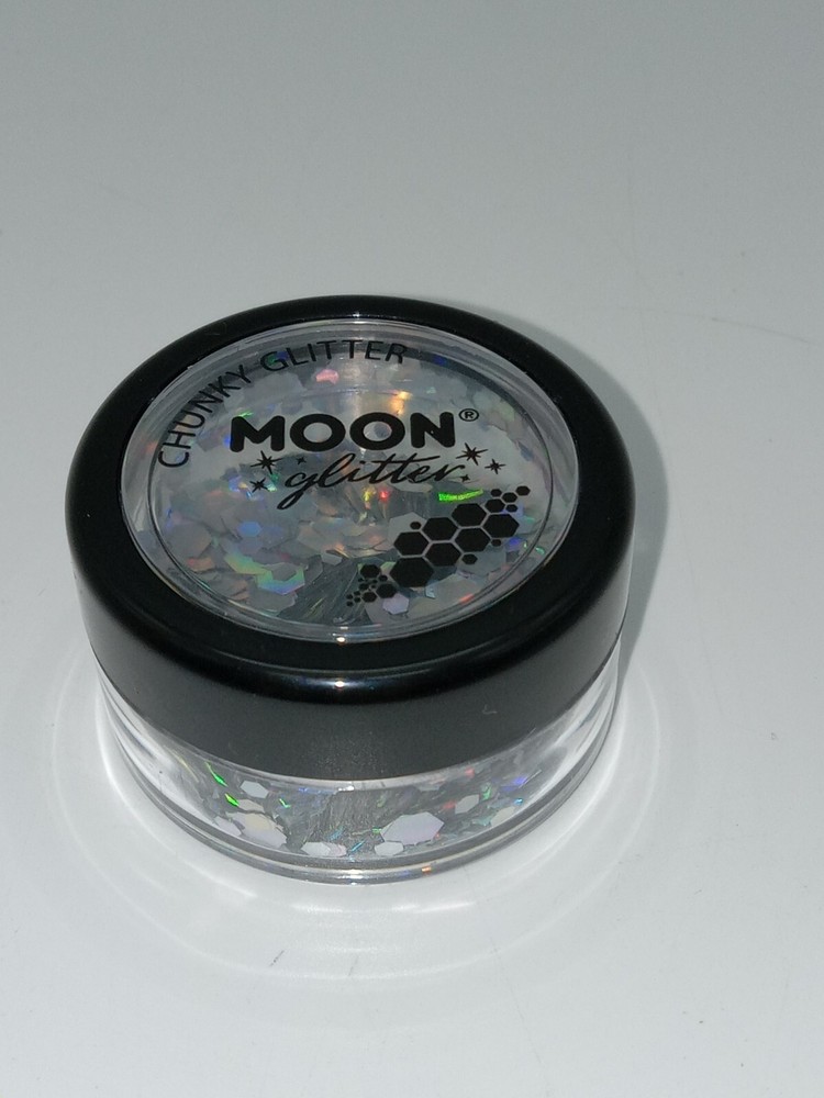 Moon Glitter, chunky glitter. Holographic silver