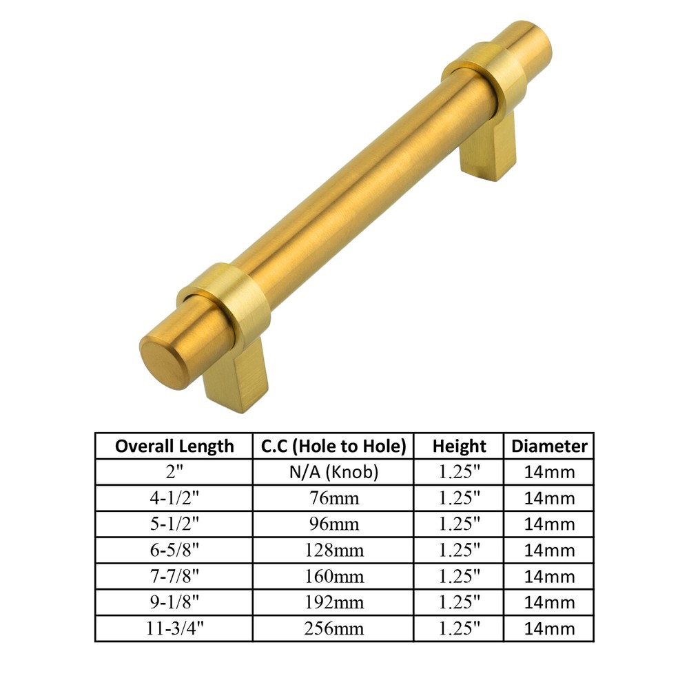 Gold Satin Brass Brushed Modern Cabinet Handles Pulls Kitchen Hardware Stainless