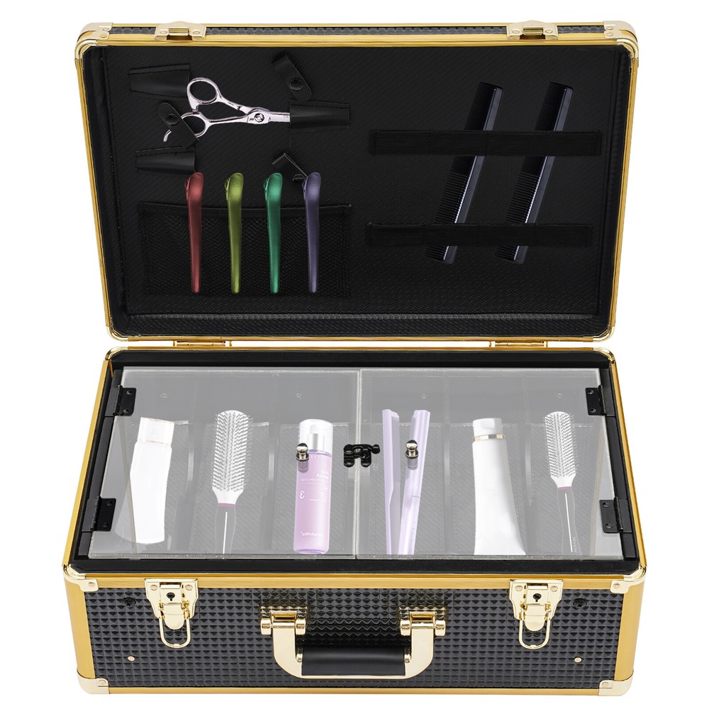 Barber Tool Box Case Organizer Storage Barber Carrying Case with Locks & Keys
