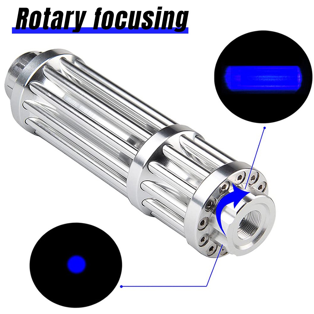 Adjustable High Power Blue Burning Laser Pointer Visible Dot Torch Light 5 heads