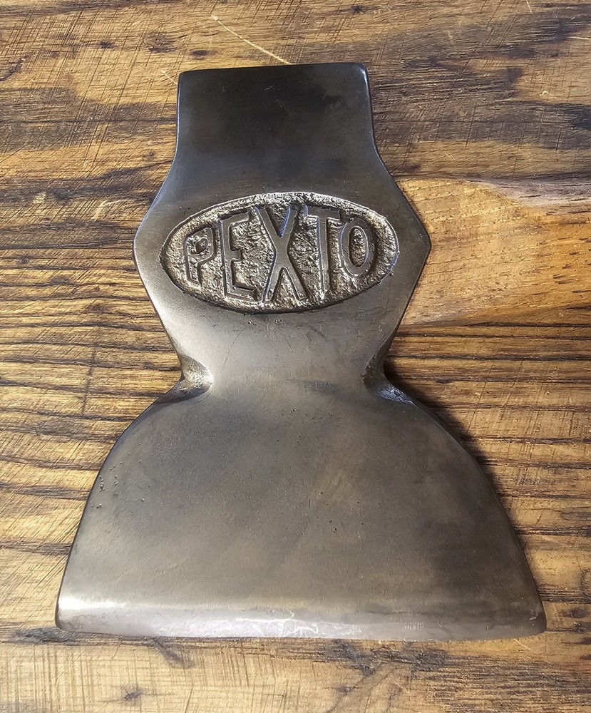 Antique embossed PEXTO broad Hewing hatchet axe
