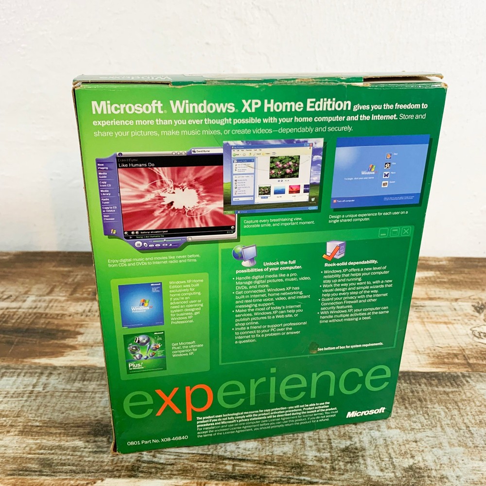 Microsoft Windows XP Home Edition Version 2002 - CD-ROM w/ Product Key