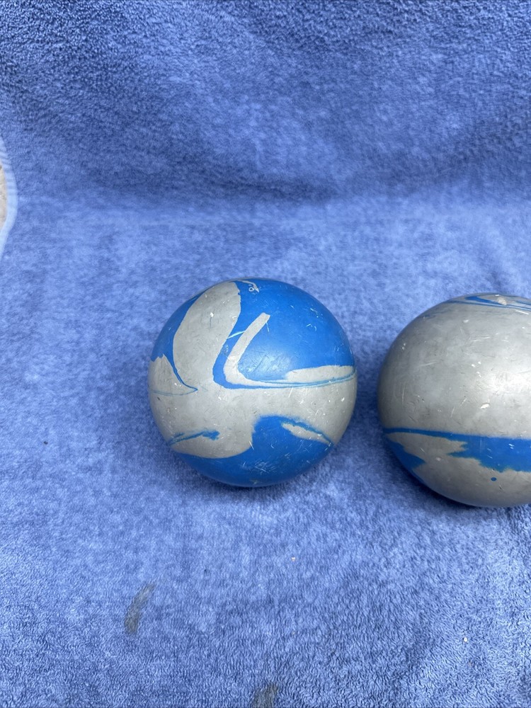 THREE PARAMOUNT DUCKPIN BALLS DUCK PIN BALL BLUE GREY