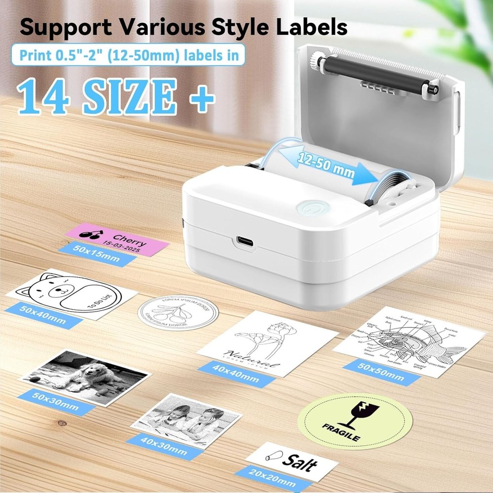 INVISEN Label Maker Machine Mini Label Printer Portable Thermal Printer