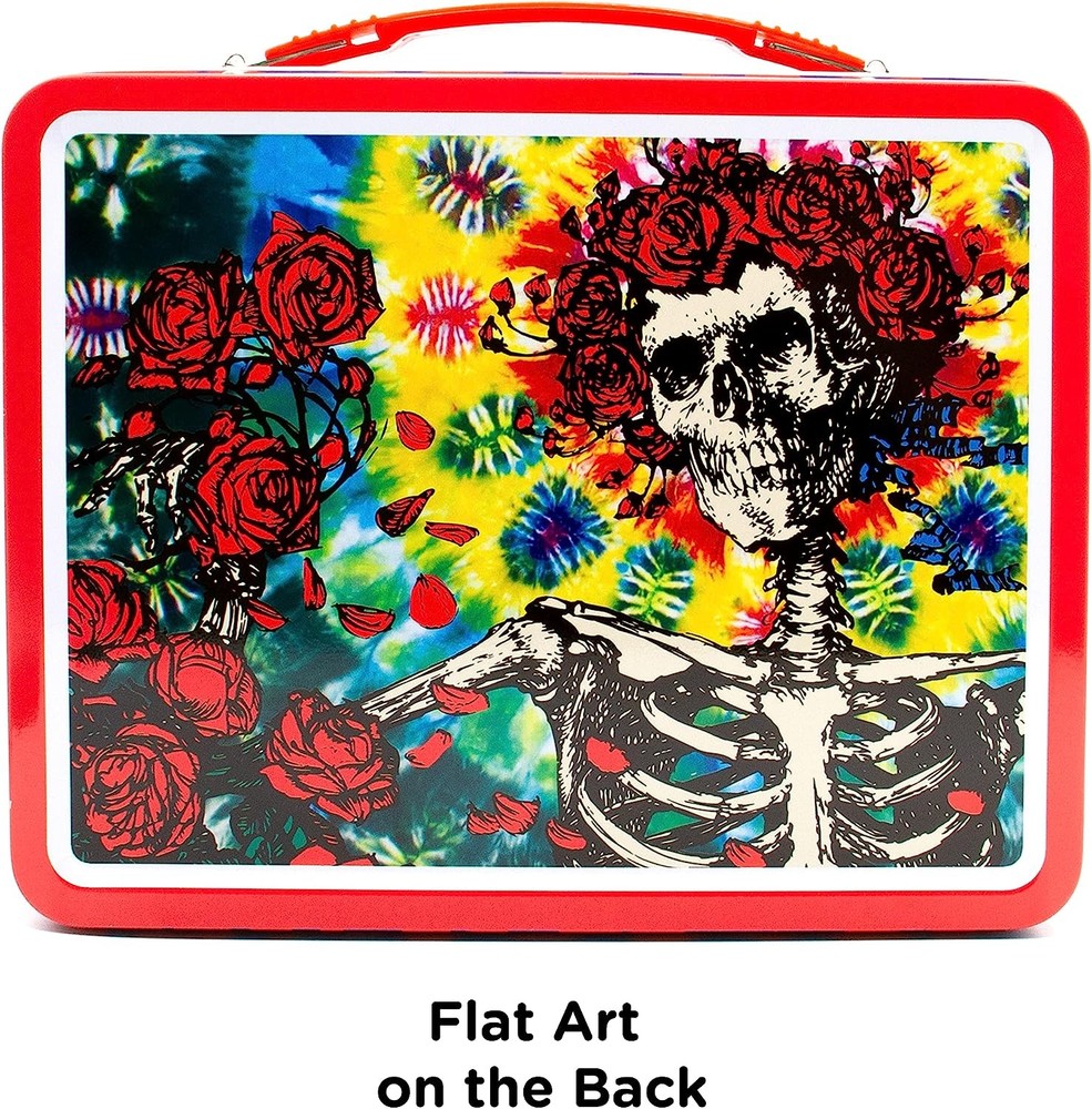 AQUARIUS Grateful Dead Fun Box - Sturdy Tin Storage Box with Plastic Handle & Em