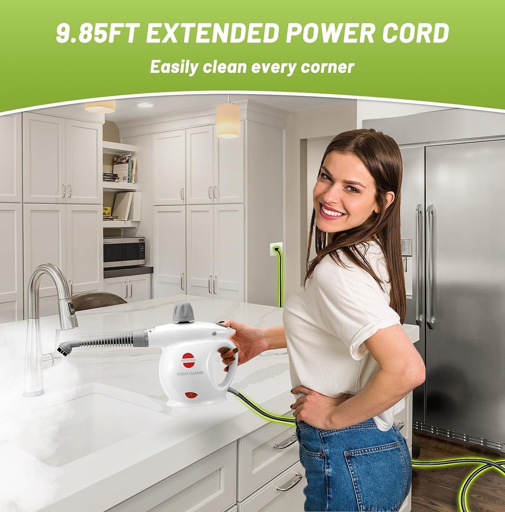 Handheld steam cleaner, high-pressure multi-surface steam jet