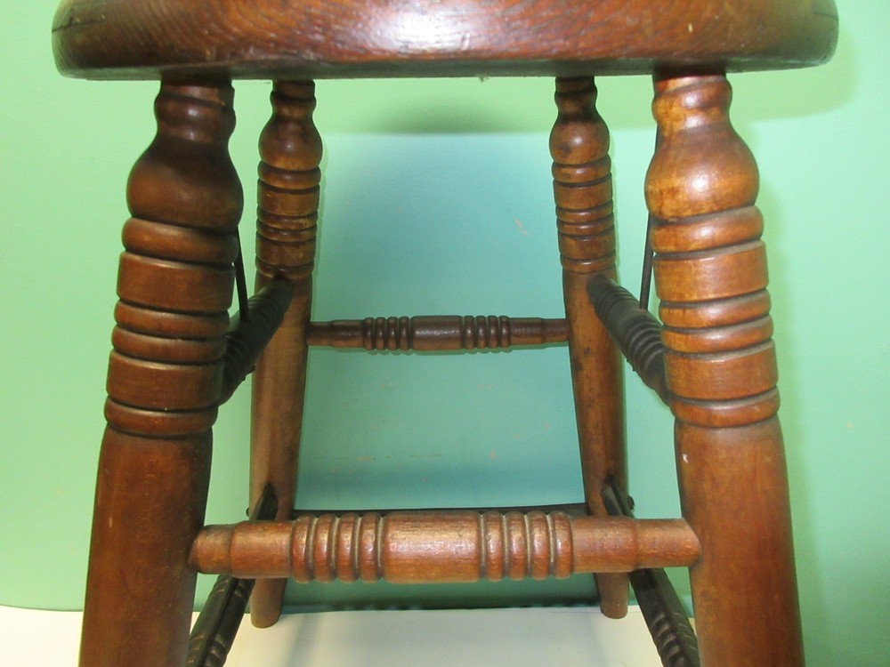 Antique Vintage Old Solid Wood Stool