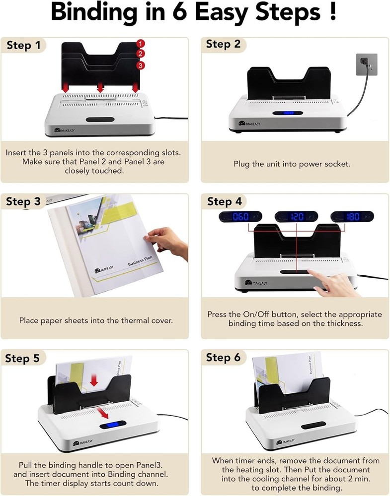User-Friendly Thermal Binding Machine - Auto Shut-Off & Overheating Protection
