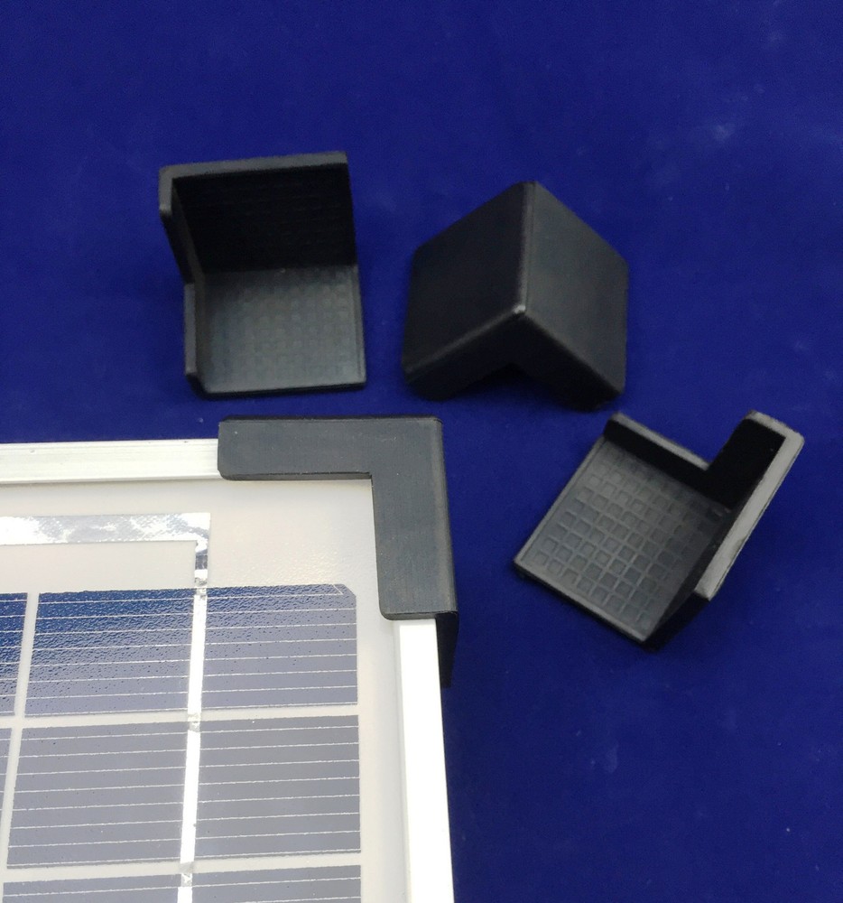 SOLAR PANEL RUBBER CORNER PROTECTORS, 4 PACK - SOFT RUBBER - NOT HARD PLASTIC !