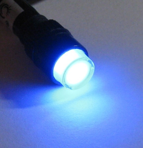 Panel Mount Round Mini LED 8 mm 12 V AC / DC Indicator - Blue - Plastic Case