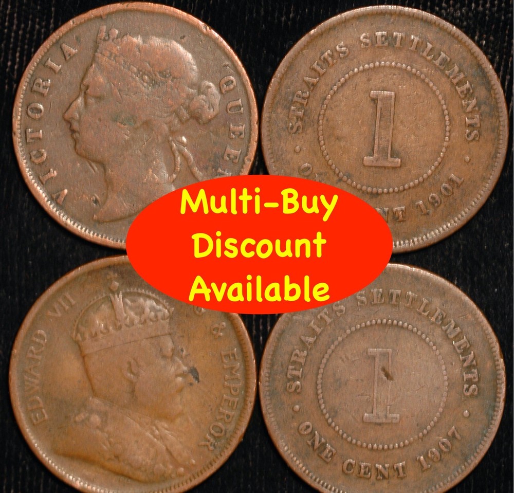 Straits Settlements Cent 1872-1908 Choose Your Date (T75)