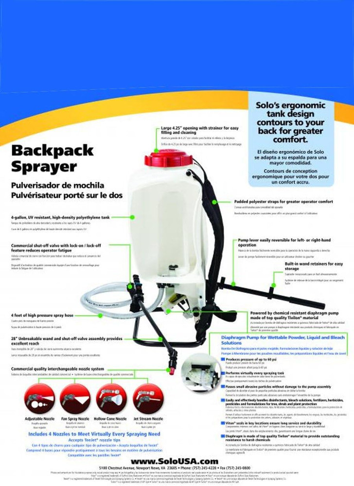 475-B BACKPACK SPRAYER, 4 GALLON, DIAPHRAGM - BLEACH RESISTANT