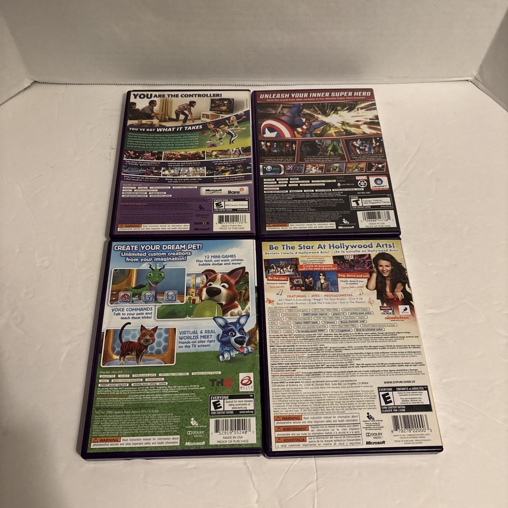 Microsoft Xbox 360 Kinect Sensor Bar 1414 Bundle + 8 Games *TESTED WORKING*