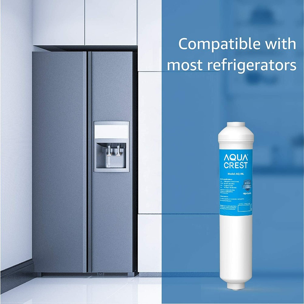 AQUA CREST Inline Water Filter for Refrigerator,Ice Maker,Under Sink System