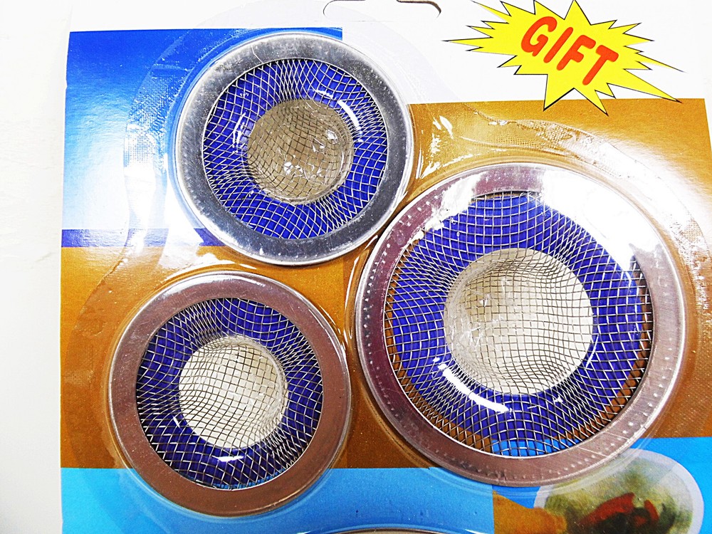 4 pc Steel Mesh Sink Drain Strainers Bath Kitchen Sinks Strainer Basket Baskets