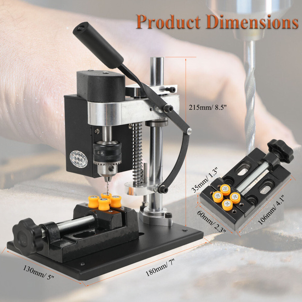 120W Mini Bench Drill Press 7 Speed Adjustable Bench Benchtop Drilling Machine