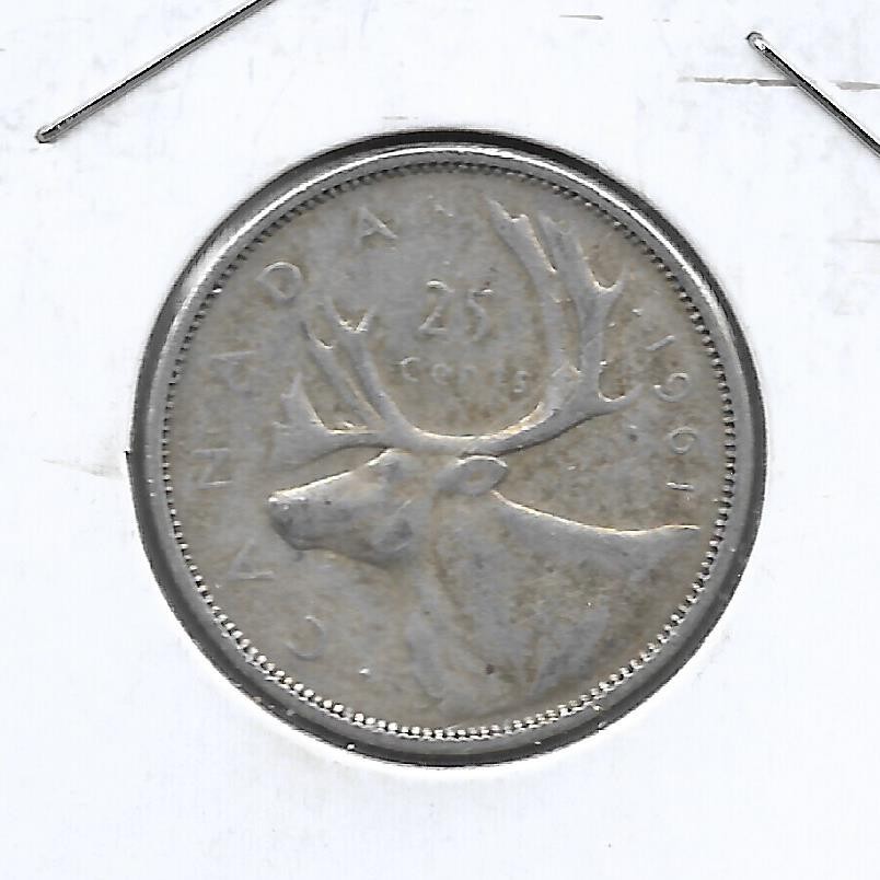 1961 CANADIAN 25 CENT QUARTER NICE (SILVER)