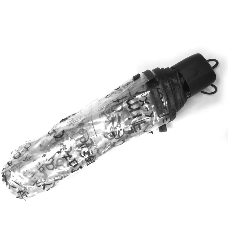 Math Function Formula Umbrella Transparent Thicken Fold Women Rain Umbrella