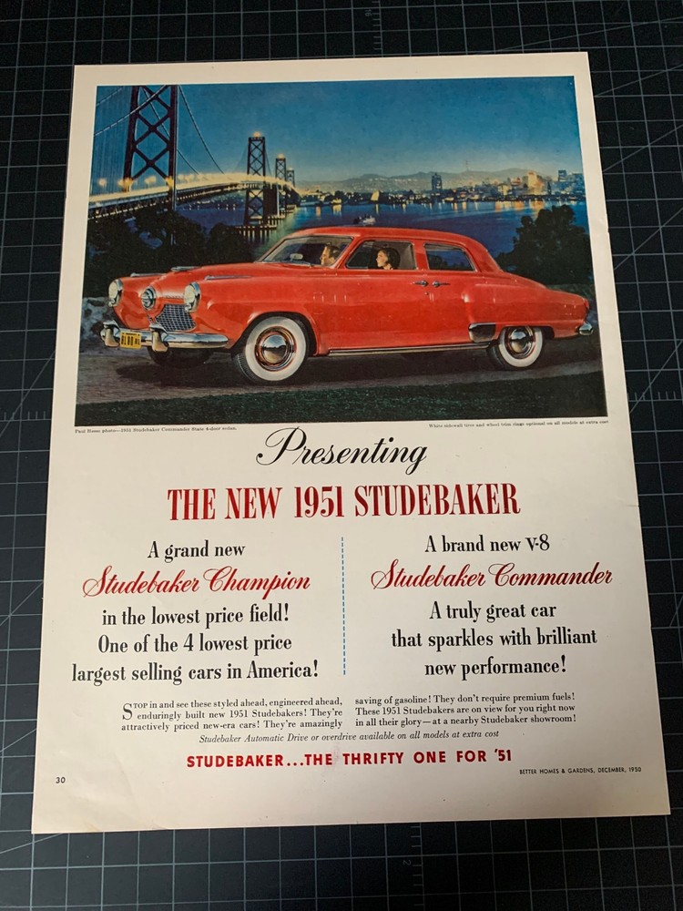 Vintage 1951 Studebaker Print Ad