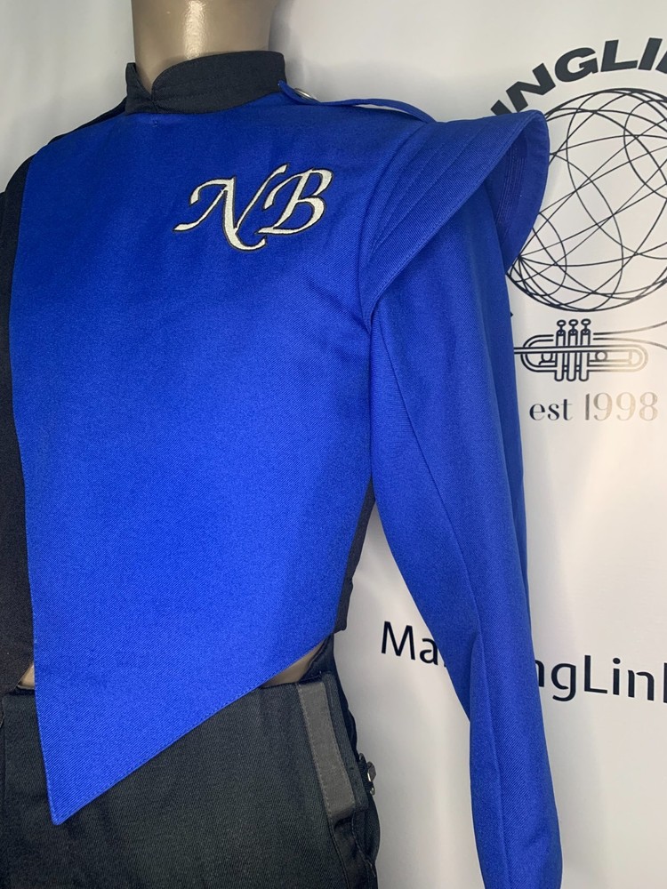 Blue, White & Black Marching Band Jacket Size 36 Regular - Authentic