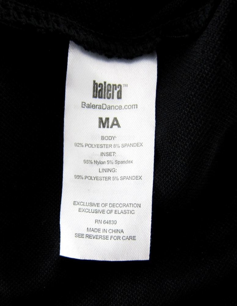 Balera Black Stretch Diamond Sequin Team Performance Dance Suit Size MA