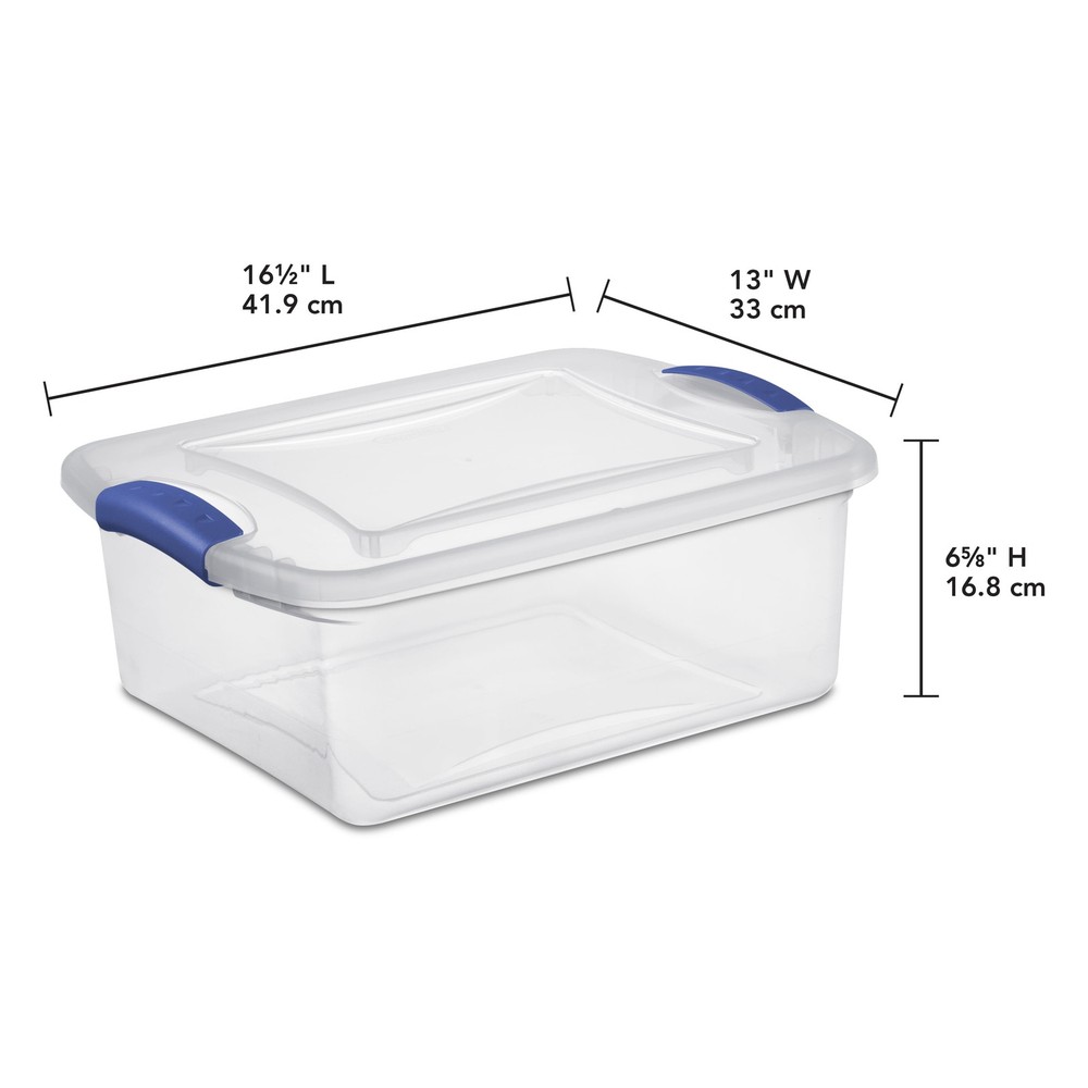 (3 pack) Sterilite, 15 Quart Clear Storage Bin, Latch Box Storage Container
