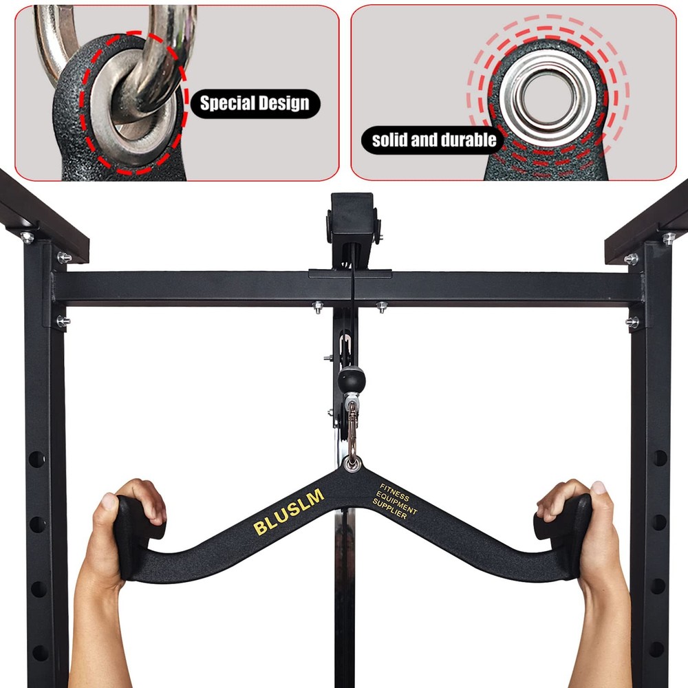 LAT Pull Down Bar for Cable Machine, LAT Pulldown Attachments T-bar V-bar Cab...
