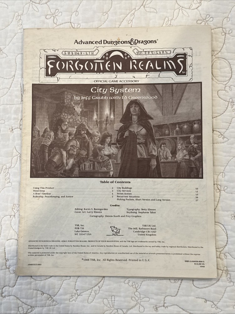 Forgotten Realms City System Rules - AD&D