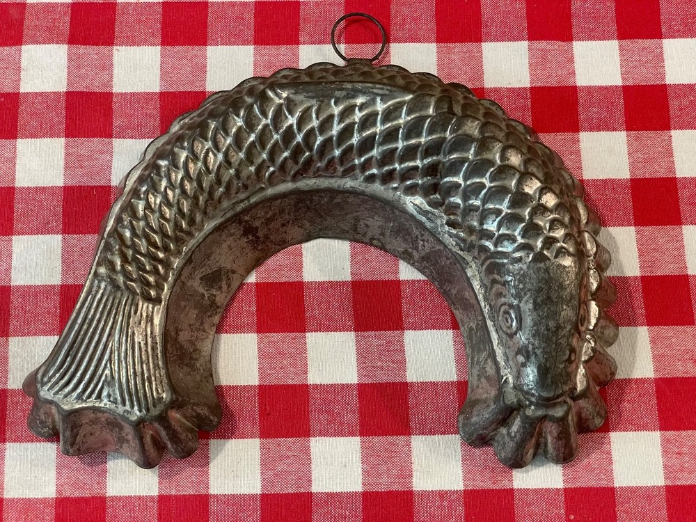 Antique Tin Kitchen Fish Mold
