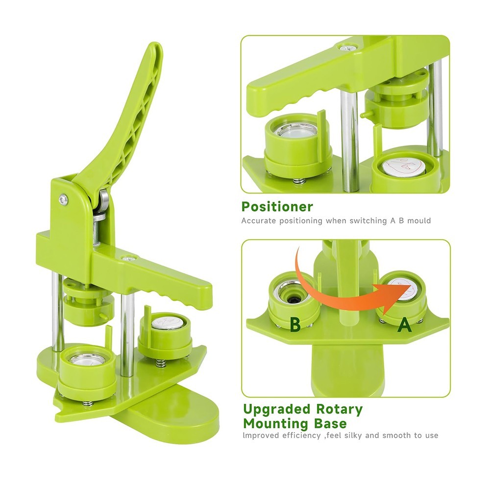32mm/1.25" Button Maker Kit Button Maker Pin Badge Press Magnet Machine Cutter
