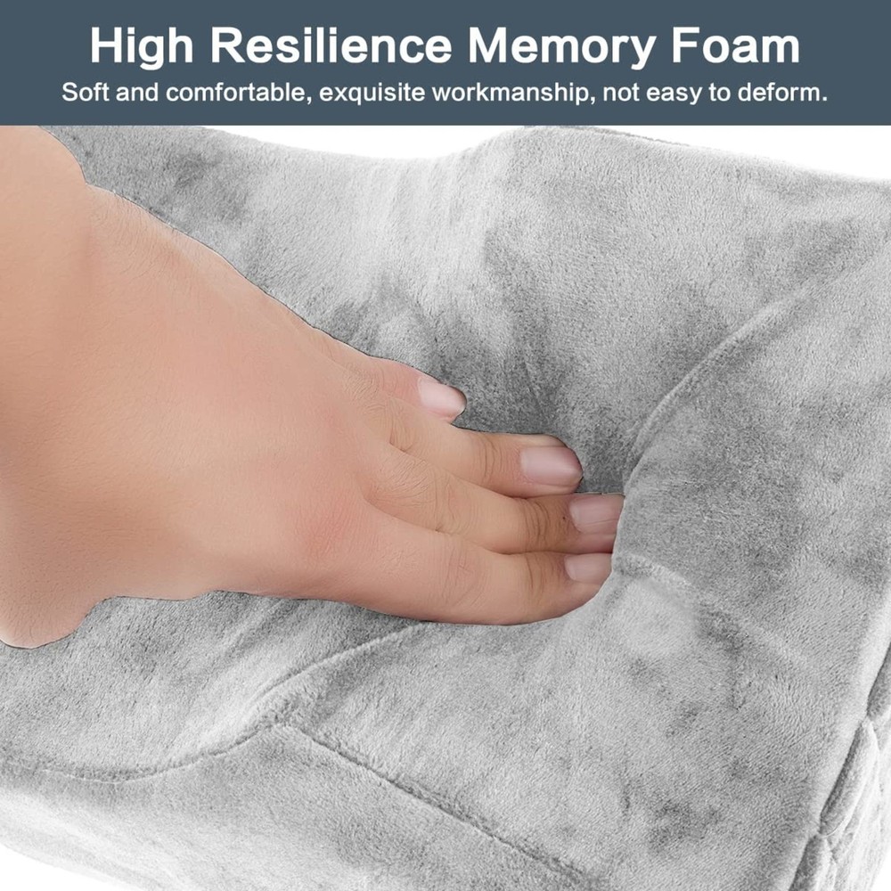 Grey Memory Foam Lash Pillow U-Shaped Neck Support & Storage Variation