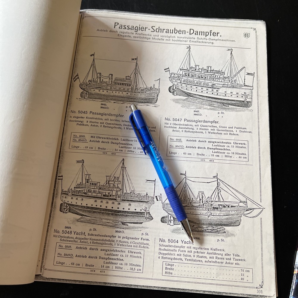 German MARKLIN Model Ships Catalog Copy