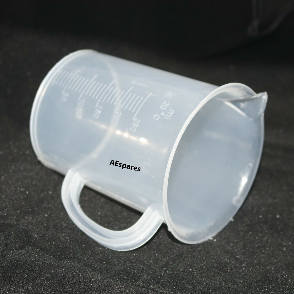 250ml Transparent Plastic Beaker Liquid Measuring Jug Cup With Handle