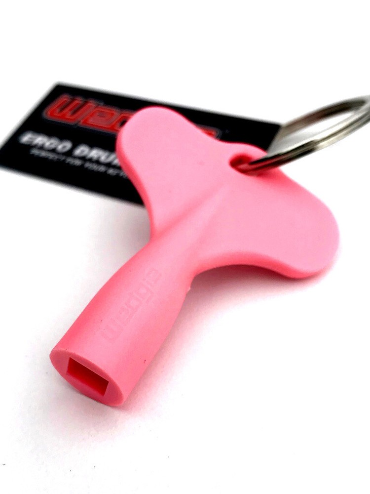 Wedgie Ergonomic Drum Key with Keychain | Pink | 1 pc