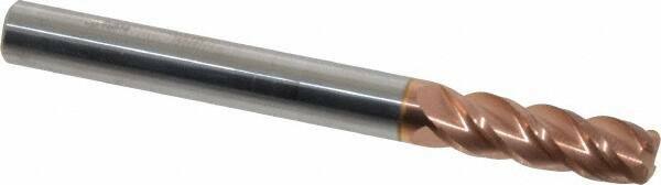 Accupro 1/4" Diam 4 Flute Single End Solid Carbide 0.06" Corner Radius End Mi...