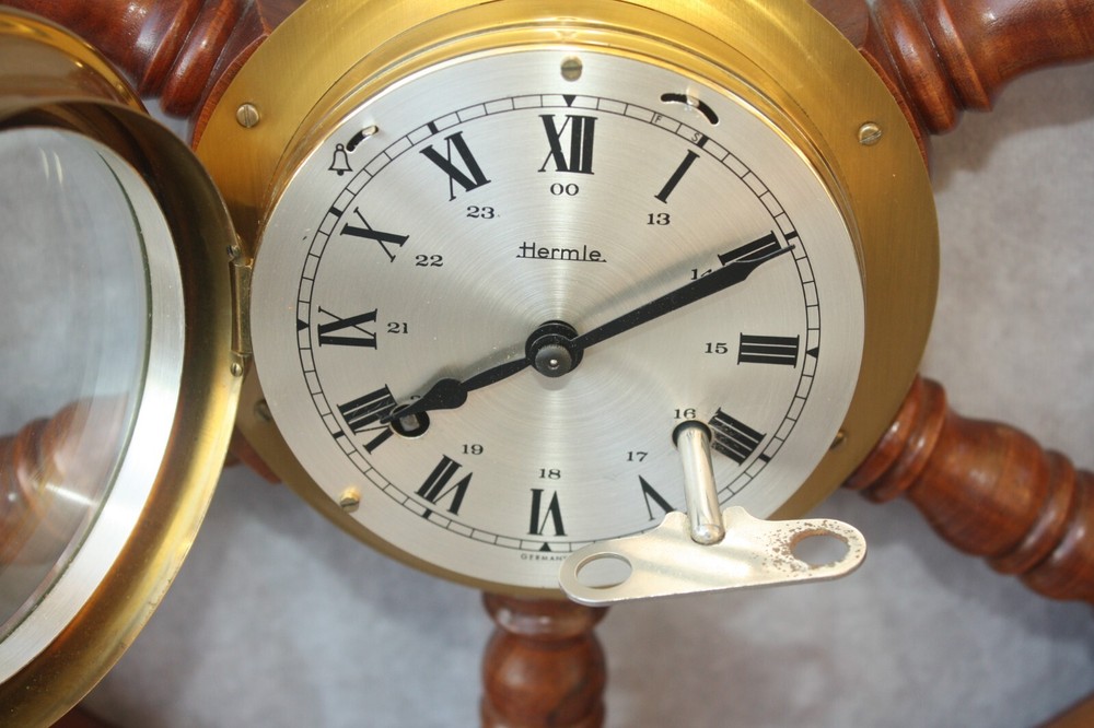 Hermle Maritime Ship Wheel Wall Clock 8 Day