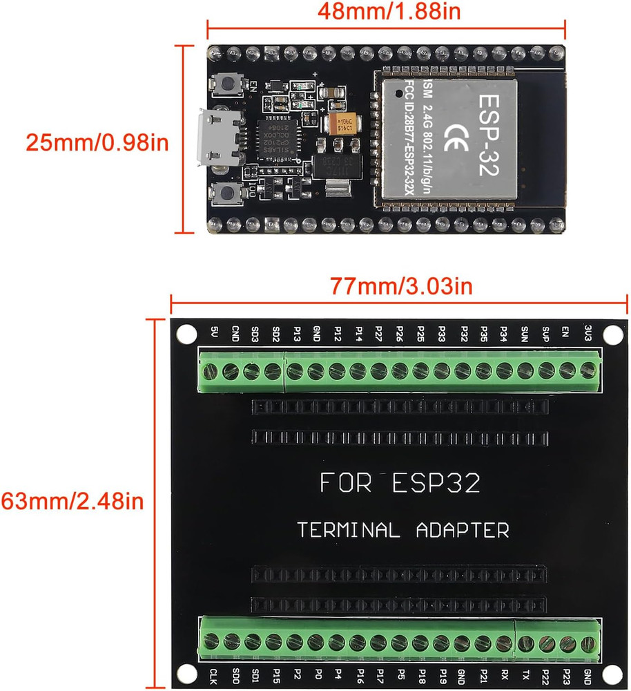 3 Set ESP32 Development Board 38Pin Narrow Version Wifi + Bluetooth Microcontrol