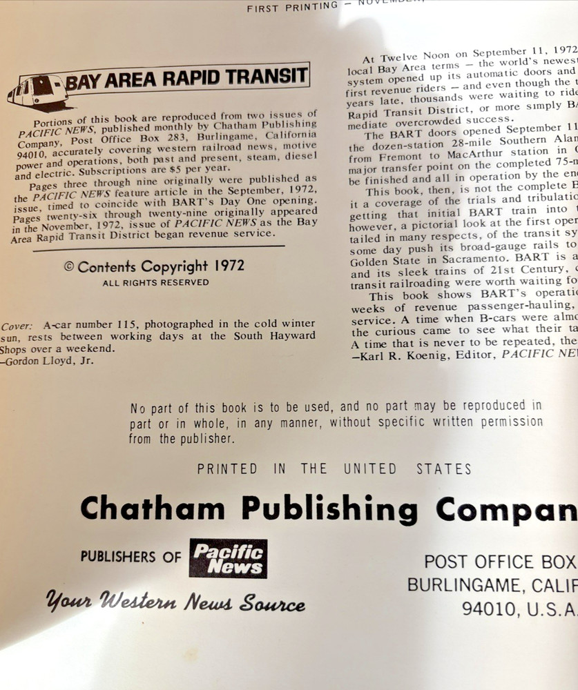 BART Bay Area Rapid Transit Off and Running 1972 by Strapac