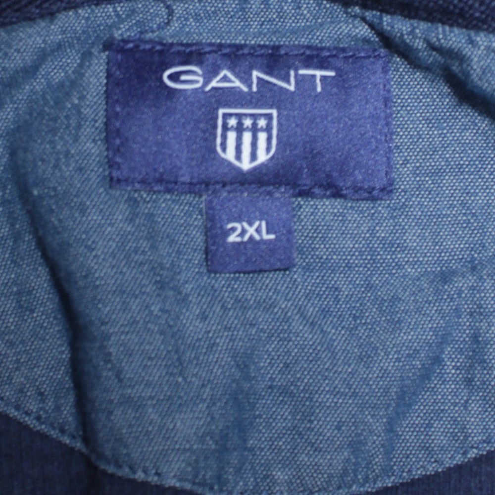 GANT Men’s Blue 2XL 1/4 Zip Cotton Basic Jacket