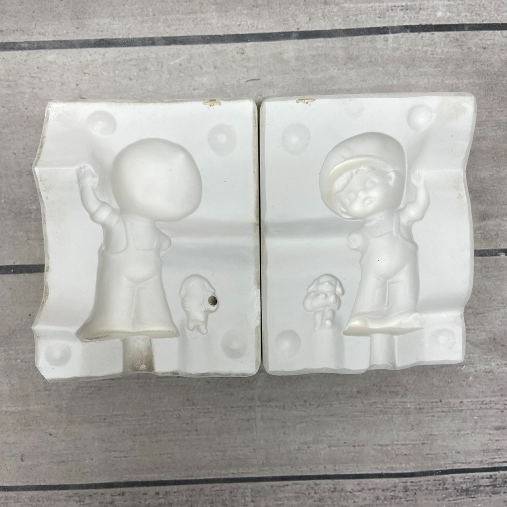 Unbranded Ceramic Slip Casting Mold Boy With Rabbit