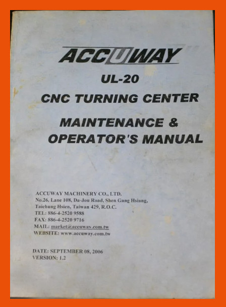 Accuway UL-20 Maintenance & Operations Manual