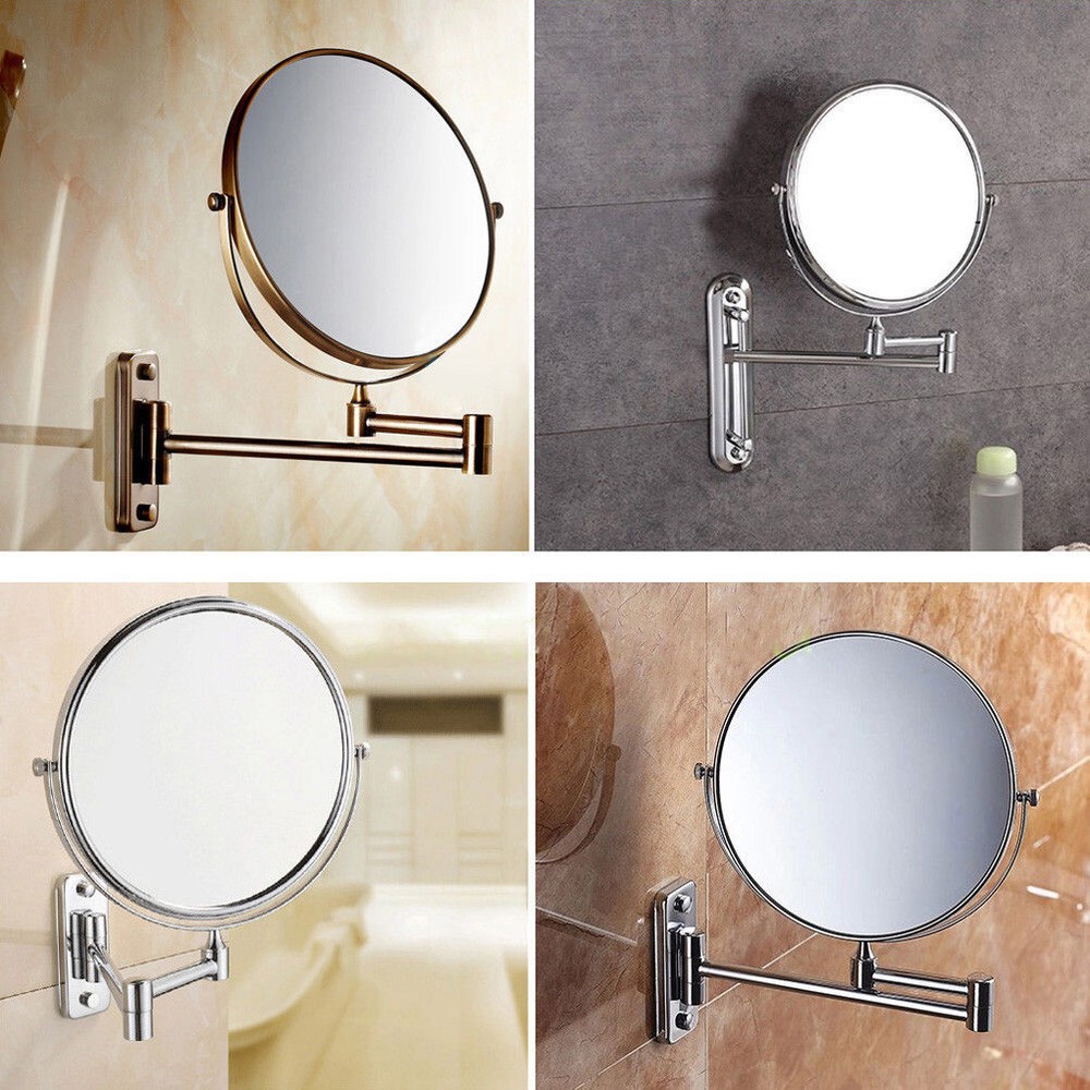10X Extending 2-Side Magnifying Makeup Bathroom Shaving Round Mirror Wall Mount