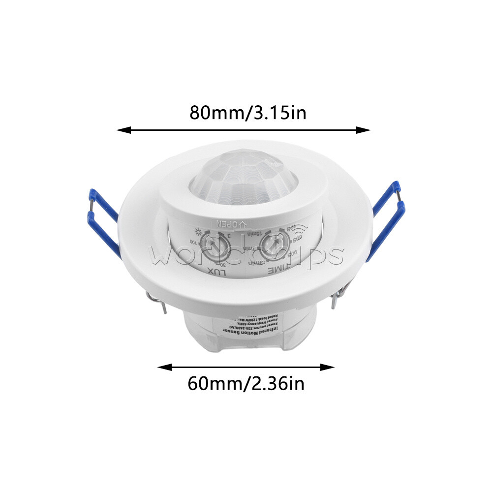 AC220-240V PIR Motion Sensor Detection Embedded Rotary Sensor 360° Motion Sensor